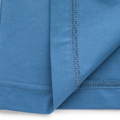 【18秋冬新款】VERRI/VERRI植绒工艺图案,栩栩生动,图案效果饱满的蓝色棉质圆领修身款长袖T恤-男士长袖T恤