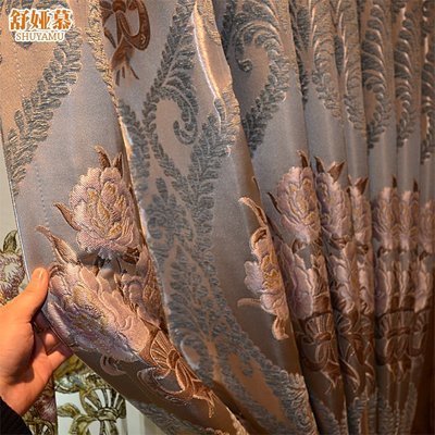 CGH 现代简约高精密植绒绣花工艺客厅卧室窗帘窗纱定制-依耶塔-淘宝网